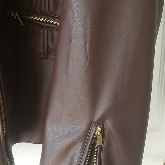 Sz 24 Ashley Stewart Peplum Faux Leather Jacket - Picture 5 of 12